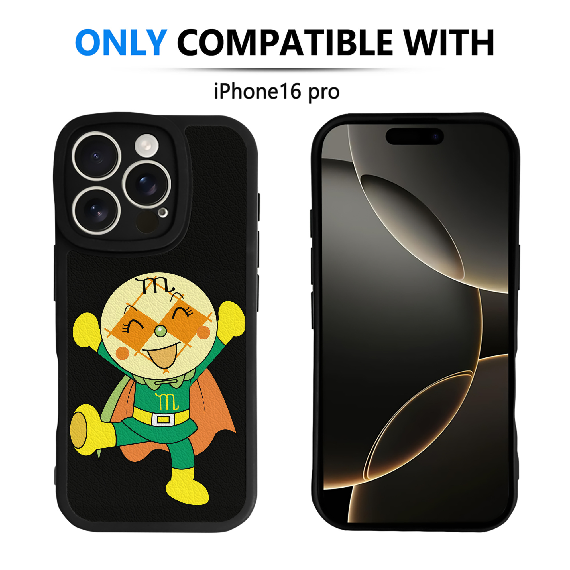 （画像用） アンパンマン Anpanman 【iPhone 16シリーズ対応】シリコンスマホケース（レザー調） 材質：シリコン